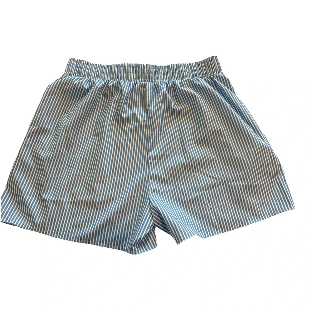 Boxer Shorts Blue & White Striped‎ Women's Size Medium